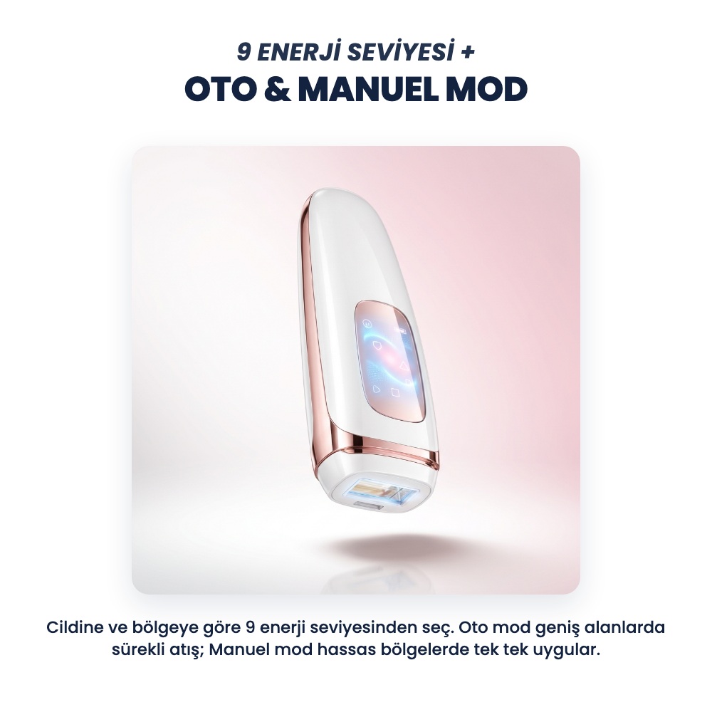 9 enerji seviyesi, oto ve manuel mod
