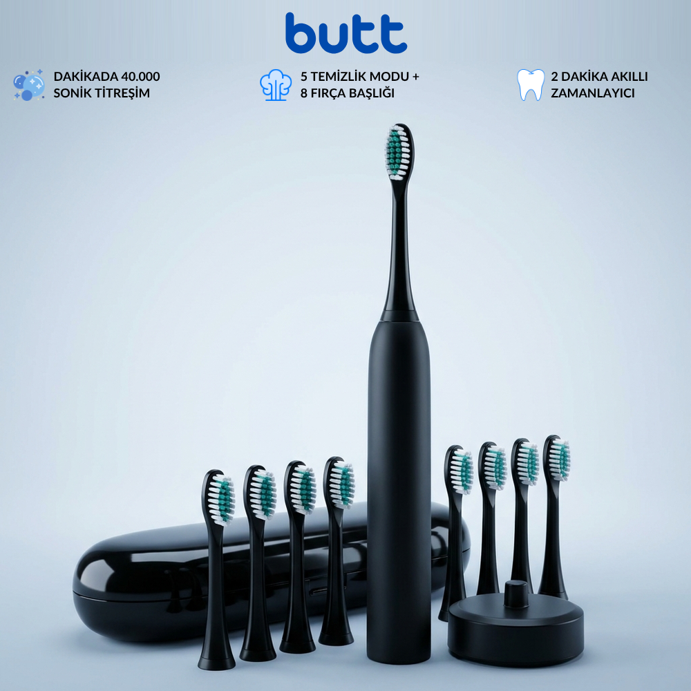 Butt Brush sonik diş fırçası kit