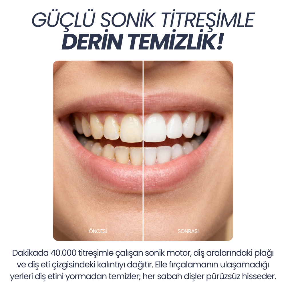 Sonik titreşim ile derin temizlik, öncesi sonrası